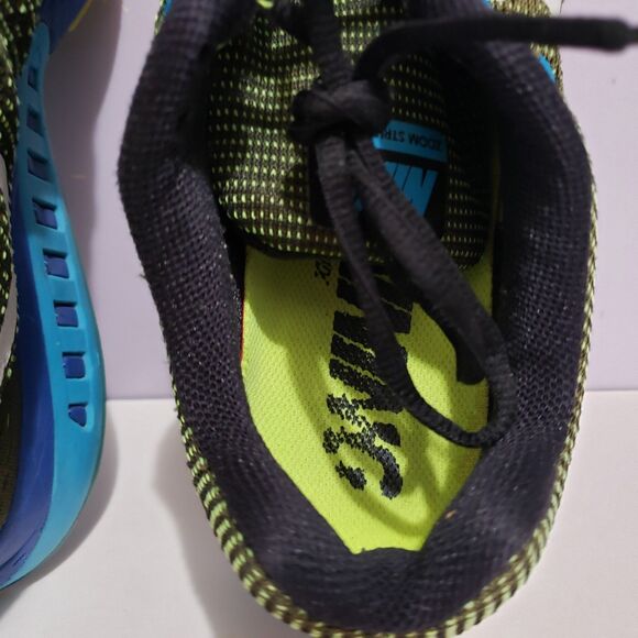 Nike  Zoom Structure 19 Black Blue Neon Green Running Shoes Mens Sneakers Sz 11 - Picture 8 of 11